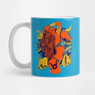 Orange Blue Taurus Beauty Mug